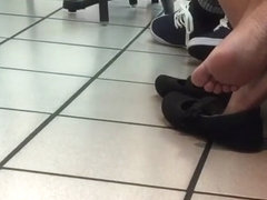 Sexy ebony soles in the mall