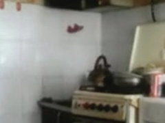 Amateur voyeur video of hottie in panties in kitchen