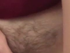 She fucks the head of my cock until she cums then I cum on her belly