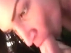Hottest babe sucking dick in car for this very lucky guy