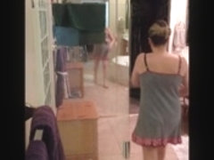 Real wife undressing for shower