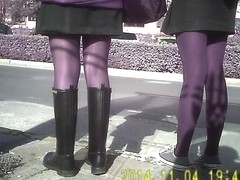 Shiny Black Pantyhose Girls