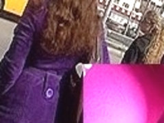 Pink leggins up violet coat