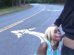 Msnovember Sucking Cock In Road Sloppy Blowjob Ebony Teen