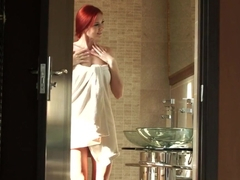 Redhead Model Showering And Masturbating
