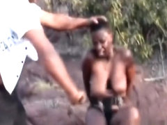 Nipple Torment, Spanking And Rough Blowjob With African Slut