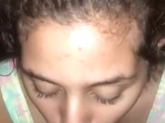 Amateur teen GF sucks dick until she receives facial