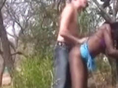 Cute African Teen Gets Fucked In The Forest While Tied Up