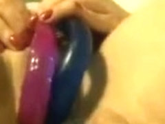 Mary Three Dildos In Her Pussy