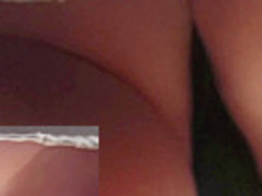 Blonde girl with sunglasses in the upskirt amature clip