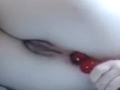 Masturbating anal bitch uses toy