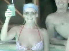 Bikini nipple slip on exciting downblouse video