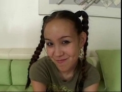 cute pigtail legal age teenager acquires penis