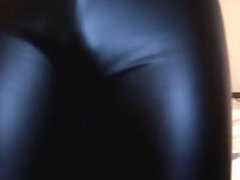 Big ass latex pants cock play