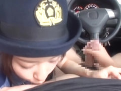 Ran Usagi naughty Asian teen plays a traffic cop in cosplay sex