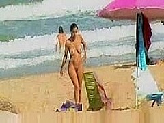 Nude beach teen sunbathing