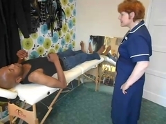 Fucking a large dark pecker by the nurse