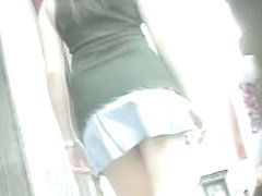 lovely bit of upskirt in a slow motion wearing a short mini skirt