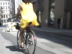 Accidental nudity on a bicycle