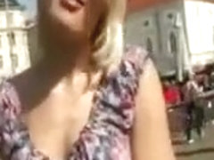 Amateur blondie Czech girl pounded in public market