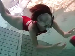 Asian Babe swimming Underwater