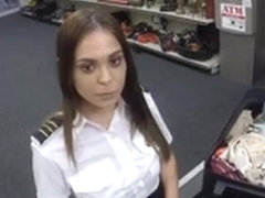 Latina Stewardess Banged By Pawn Keeper In The Backroom