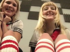 giantess schoolgirls in socks shrink pov