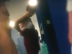 Voyeur tapes a bunch of college girls naked in the girls lockerroom
