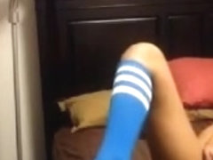 Black girl masturbating on her bed