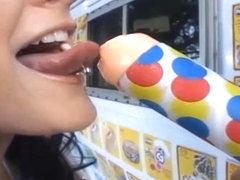 icecream truck teen cheerleader gets pounded and first taste of cum and swallow and facial