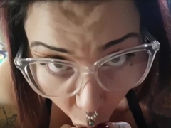 SUPER Sloppy Spitty Blowjob from Pawg in Glasses
