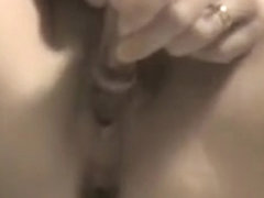 Ally 40+ year old MILF playing with her favoritw toy glass dildo