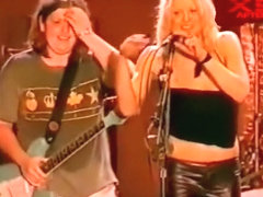 Hole's Courtney Love in topless on stage at the Big Day Out 1999