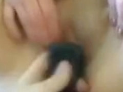 POV clip with my chubby wife fingering her vag and getting it toyed