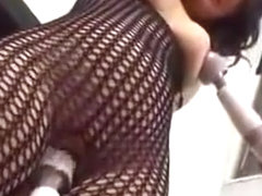 Stacked Asian Hottie In A Fishnet Bodysuit Enjoys A Frenzy