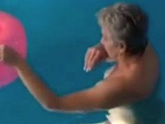 Granny In The Pool With Dildo Inflatable