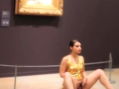 woman spreads her vagina at art museum in front of public