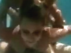 Underwater Asian in threesome
