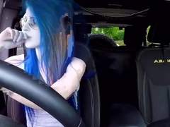 Hot webcam model masturbating in her car