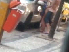 girl gets banged in a public space
