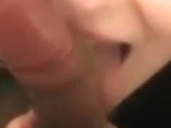 Brunette amateur slut sucking big cock in POV close-up