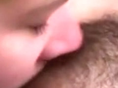 Two Aussie lesbians lick hairy pussy
