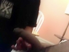 Ebony dick sucked, no-gag throating