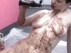 Anjelica In Stockings Rubs Sexy Snatch