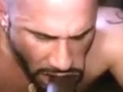 Hot tattooed stud loves big black raw dick