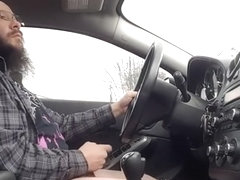 Driving and stroking my cock