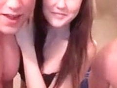 she grabs 2 dicks from these muscleboys, little did she know