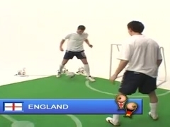 British Michelle B represents England in a football game