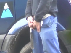 caught trucker outdoor pissing