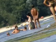 Hot mature women filmed by a voyeur on the nudist beach